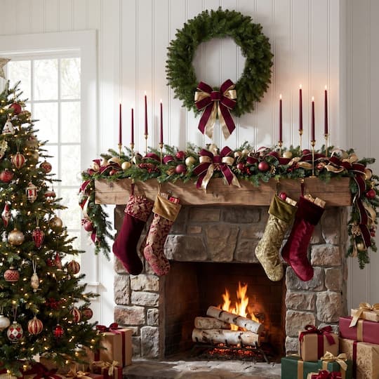 Nearly Natural 24" Artificial Green Pine Christmas Wreath